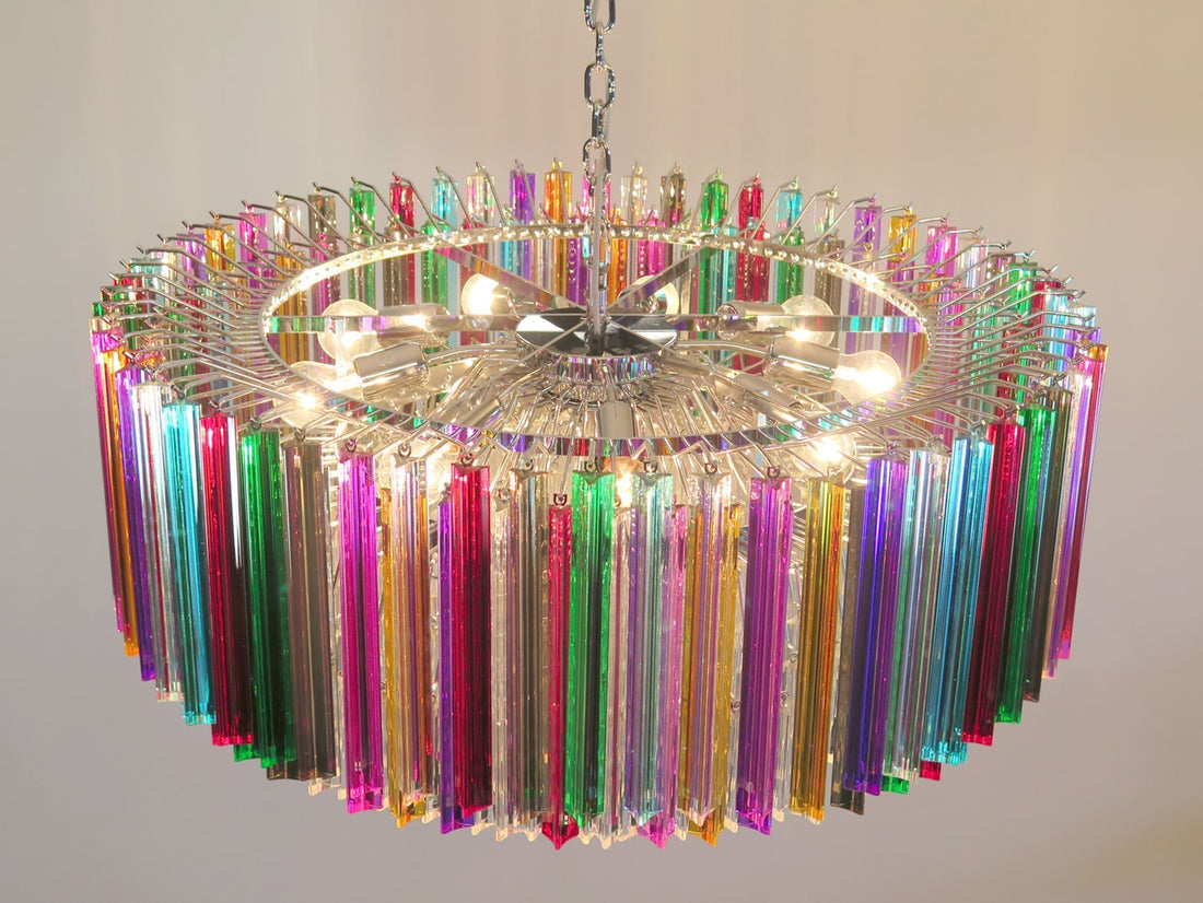 Murano Chandelier – Triedri Round – 391 prisms – Multi