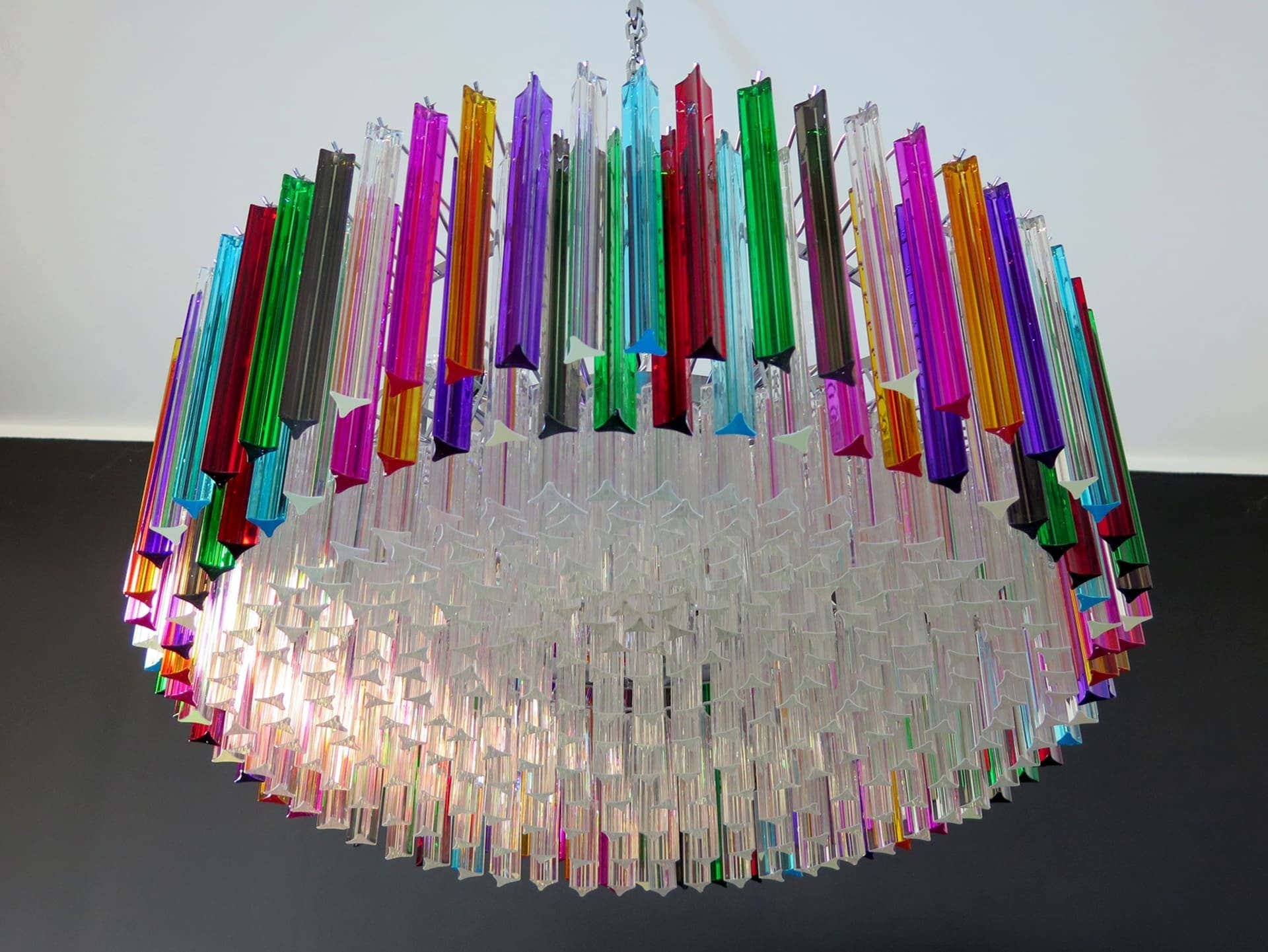 Murano Chandelier – Triedri Round – 391 prisms – Multi