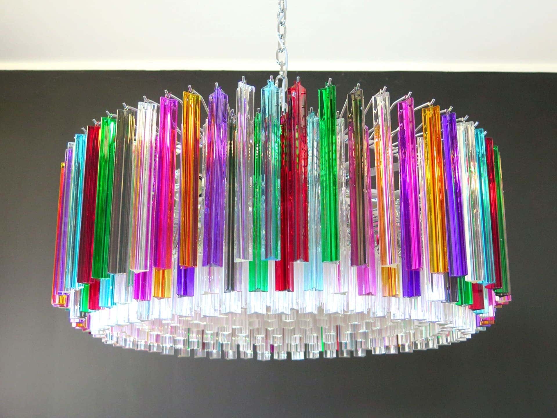 Murano Chandelier – Triedri Round – 391 prisms – Multi