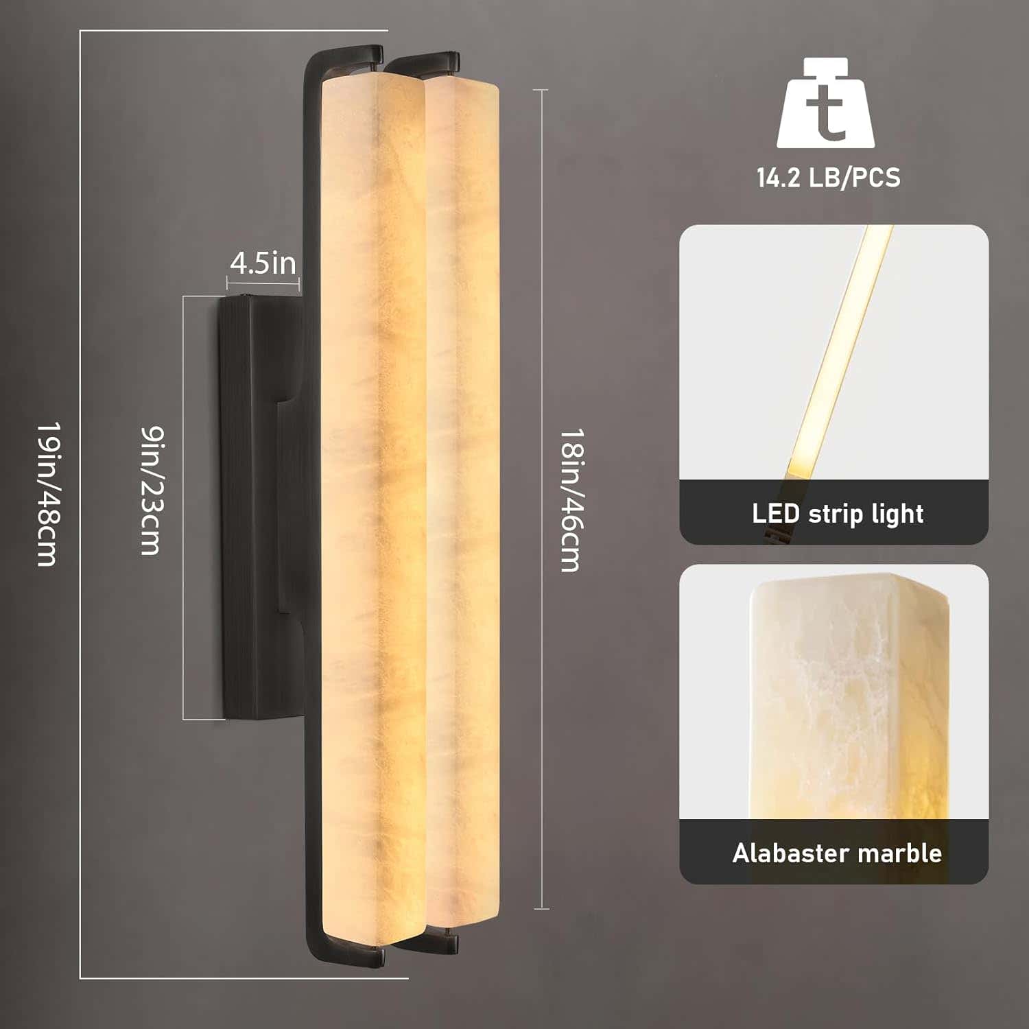 Elegant Alabaster Handcrafted Wall Sconce