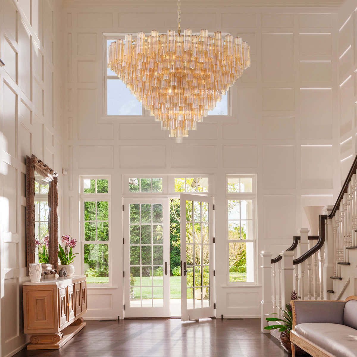 Addis Murano Glass 40 Light Chandelier 62" W