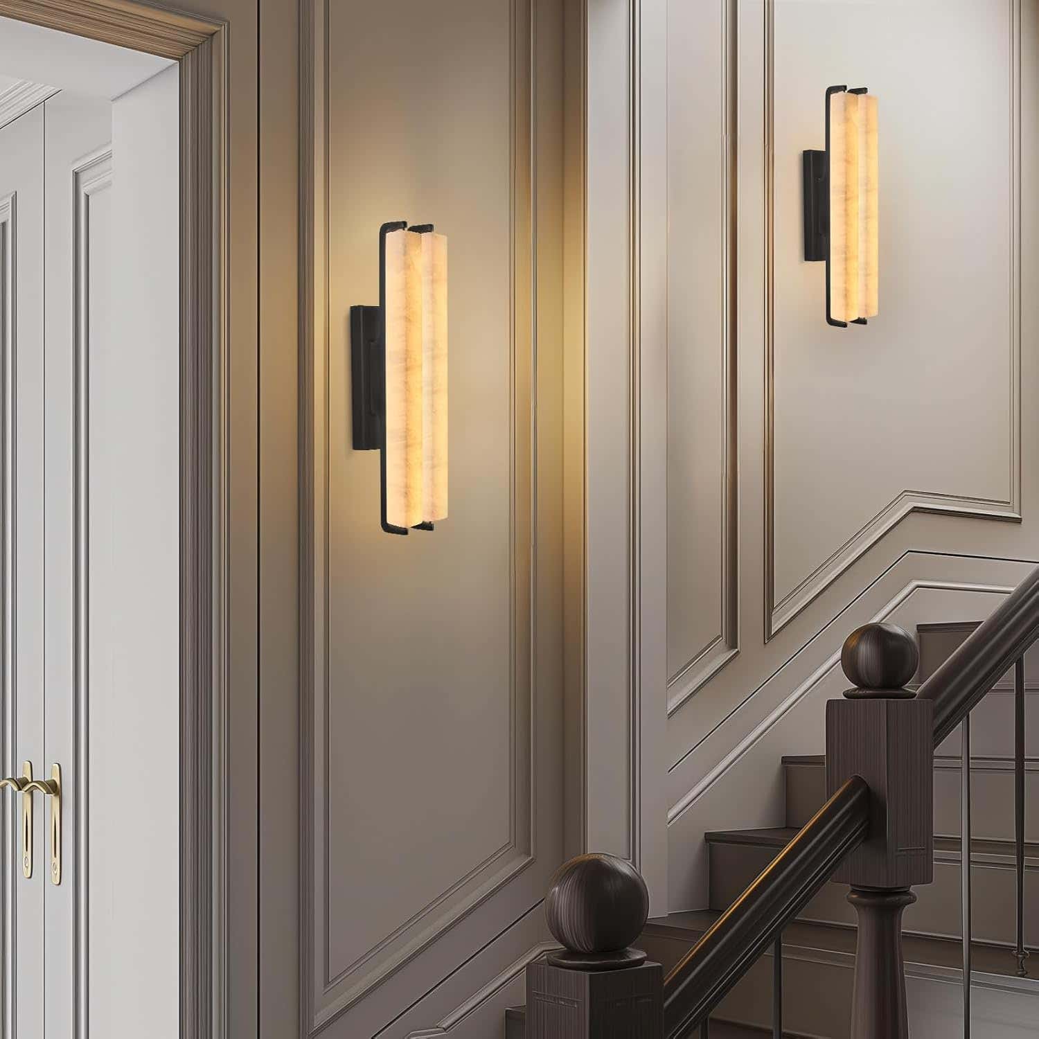 Elegant Alabaster Handcrafted Wall Sconce