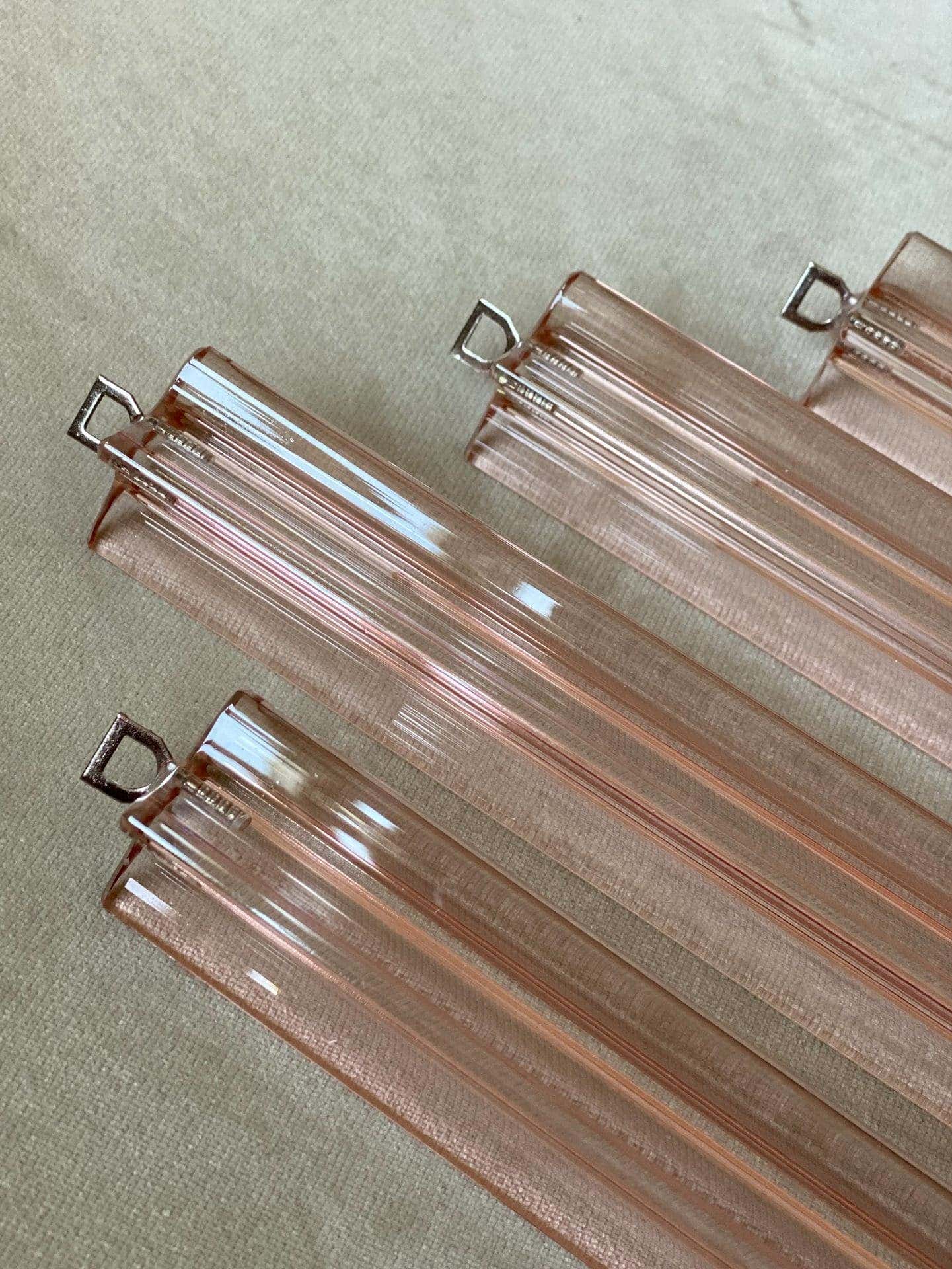 Murano Chandelier – Spiral – 54 prisms – Pink