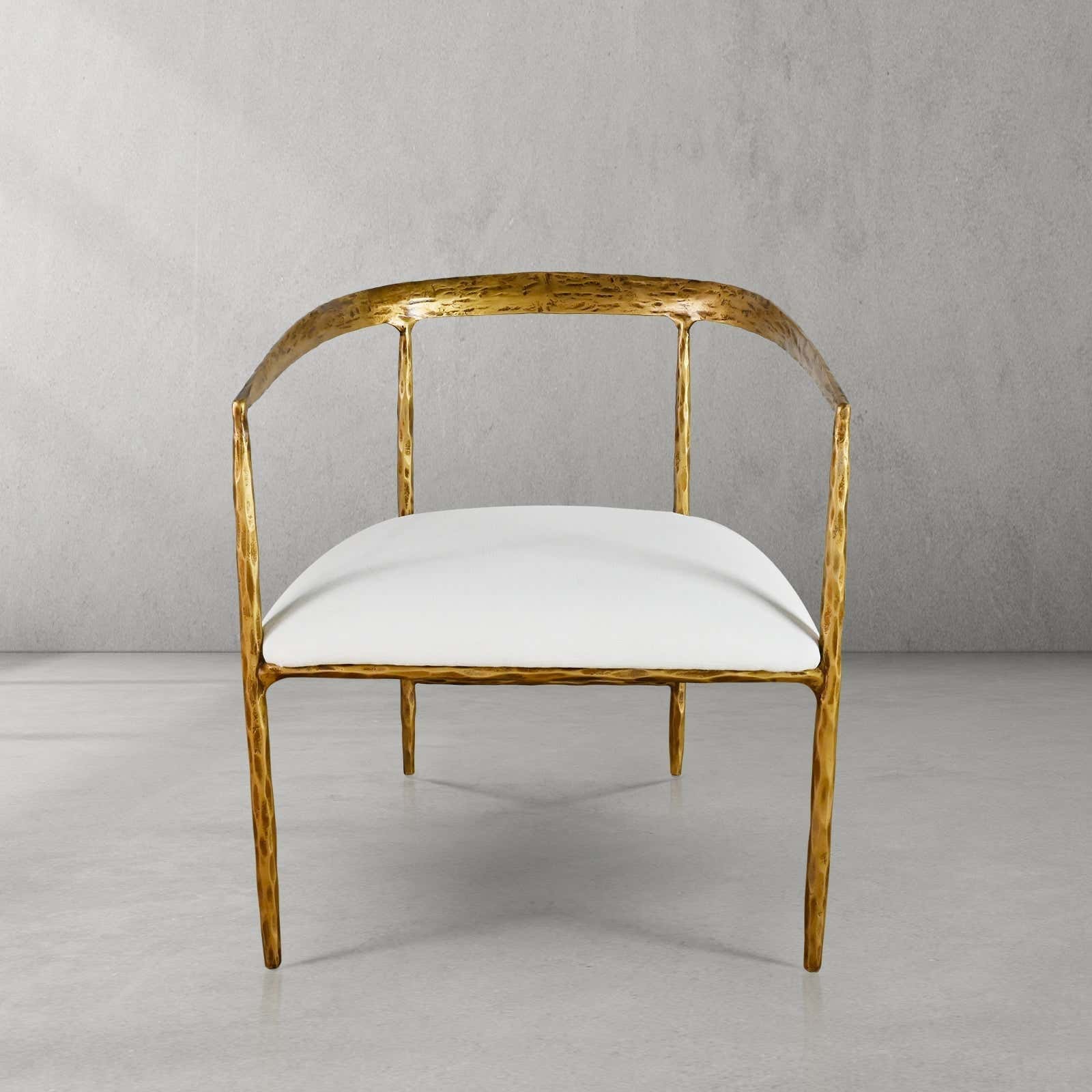 Hand-Forged Metal Curved Chair