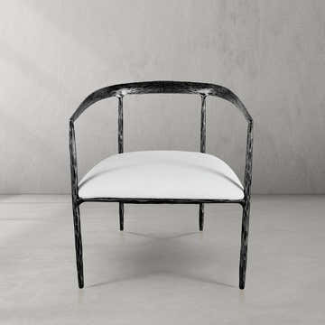 Hand-Forged Metal Curved Chair