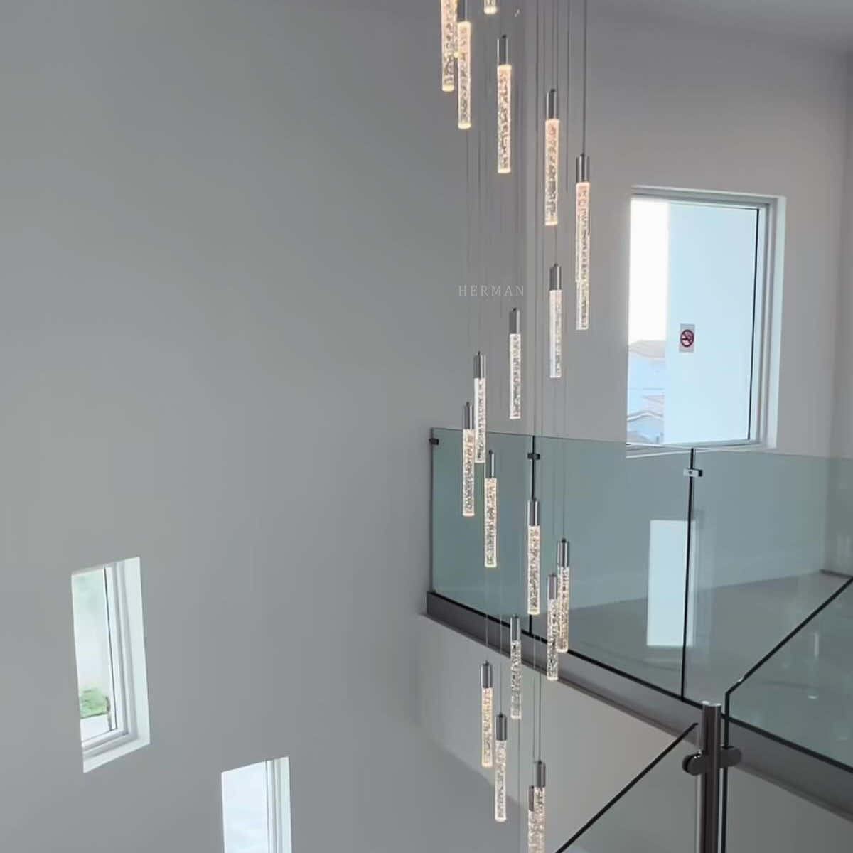Sparkling Night Cylinder Chandelier // 9 Light