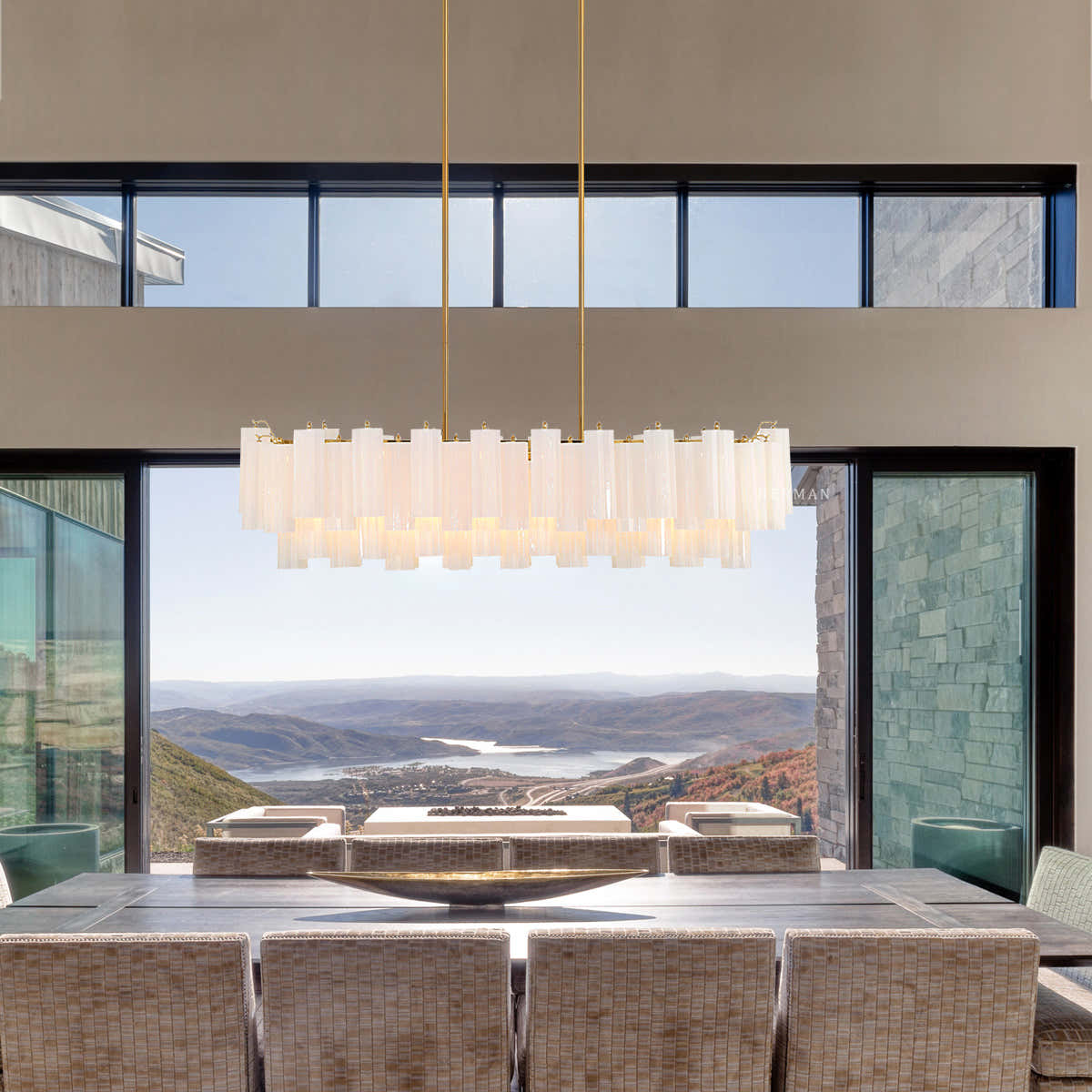 Addis Murano Glass Linear Chandelier 51"