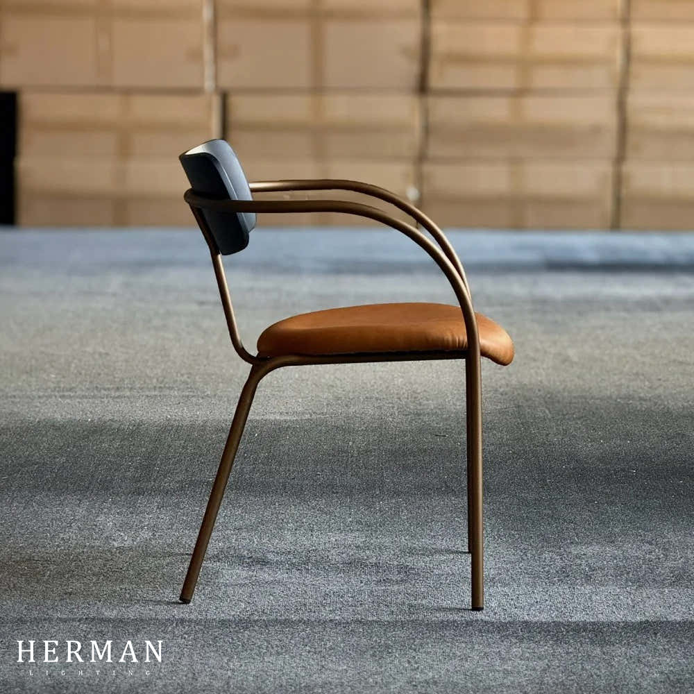 Antique Designer Metal Lounge Chair
