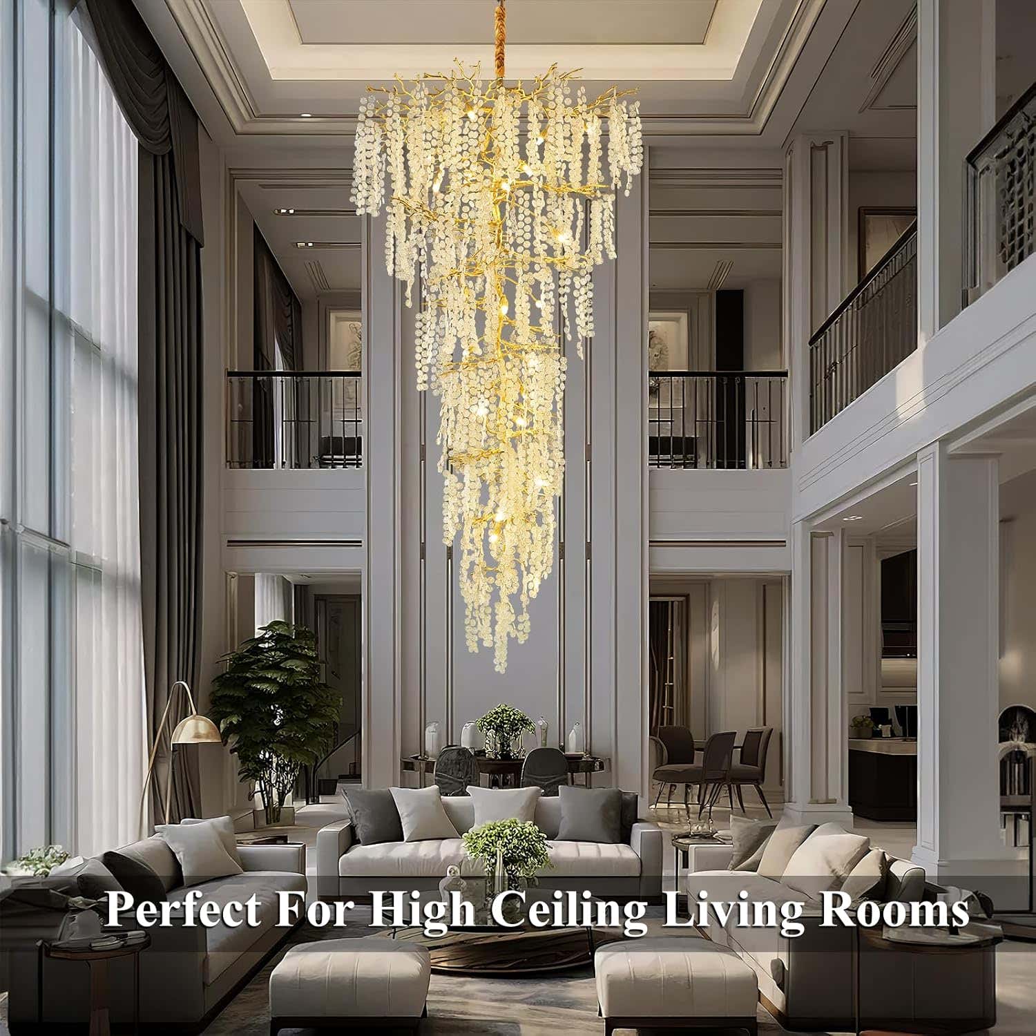 Modern Crystal Tree Branch Chandelier 134"