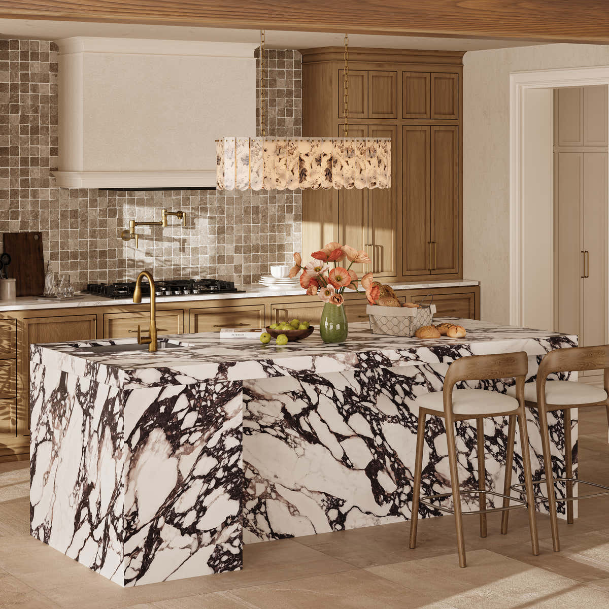 Custom Stone Kitchen Island
