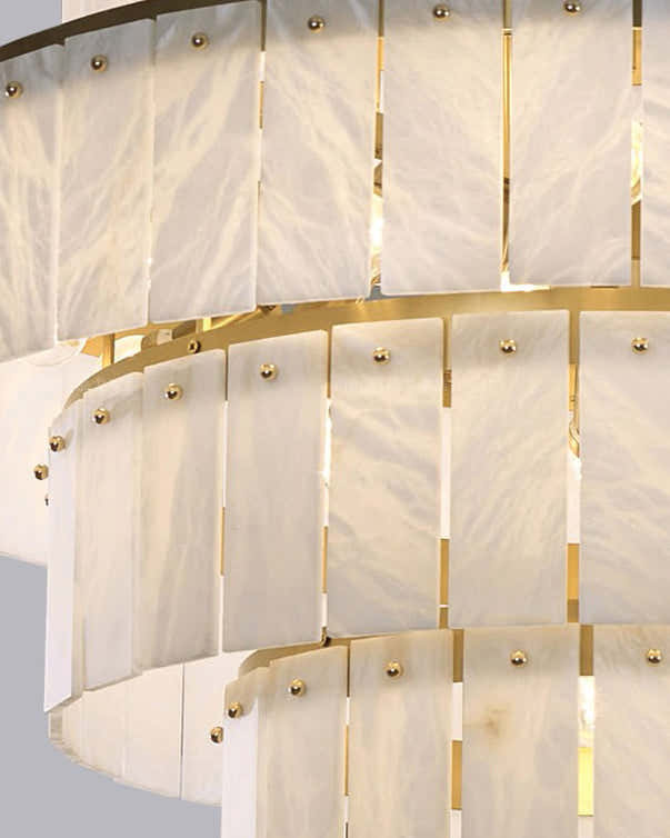 Tiered Alabaster Staircase Chandelier