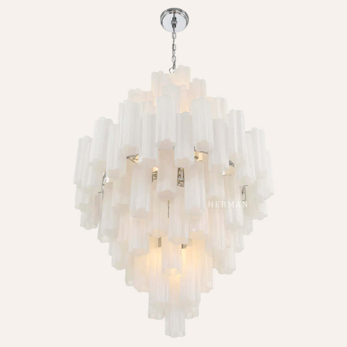 Addis Murano Glass Diamond Chandelier 50"H
