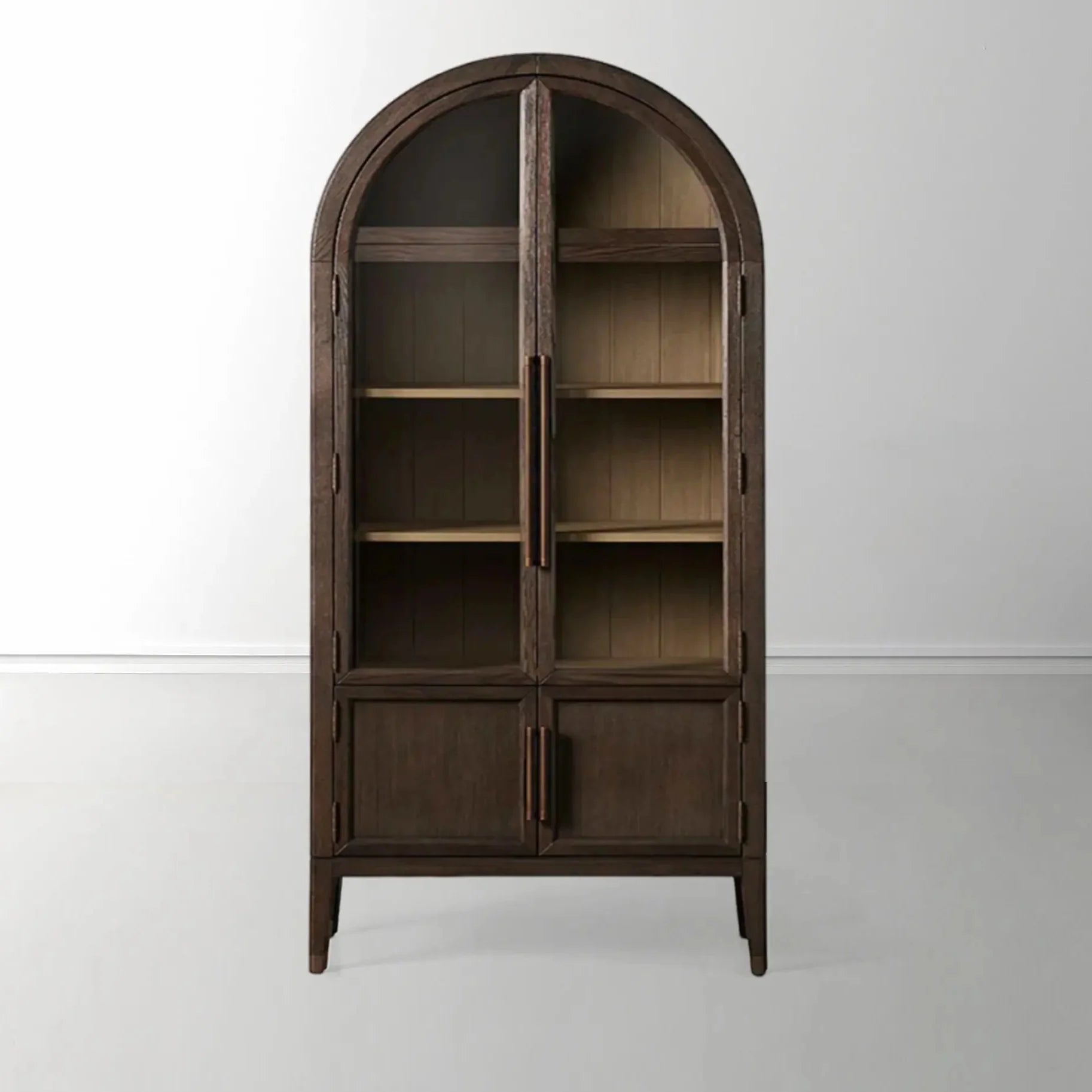 Hattie Glass Accent Cabinet in Oak 36"W 46"W