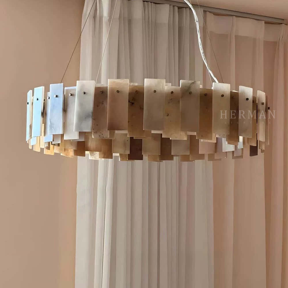 Halo Round Alabaster Chandelier