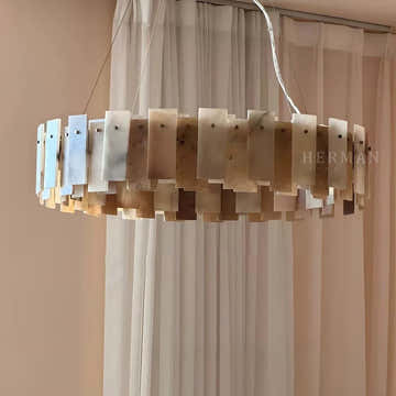 Halo Round Alabaster Chandelier