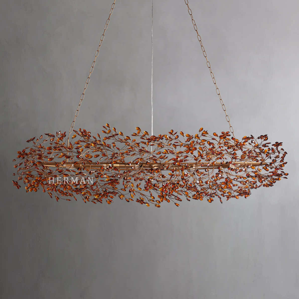 Fiore Colored Oval Chandelier 62" 74"