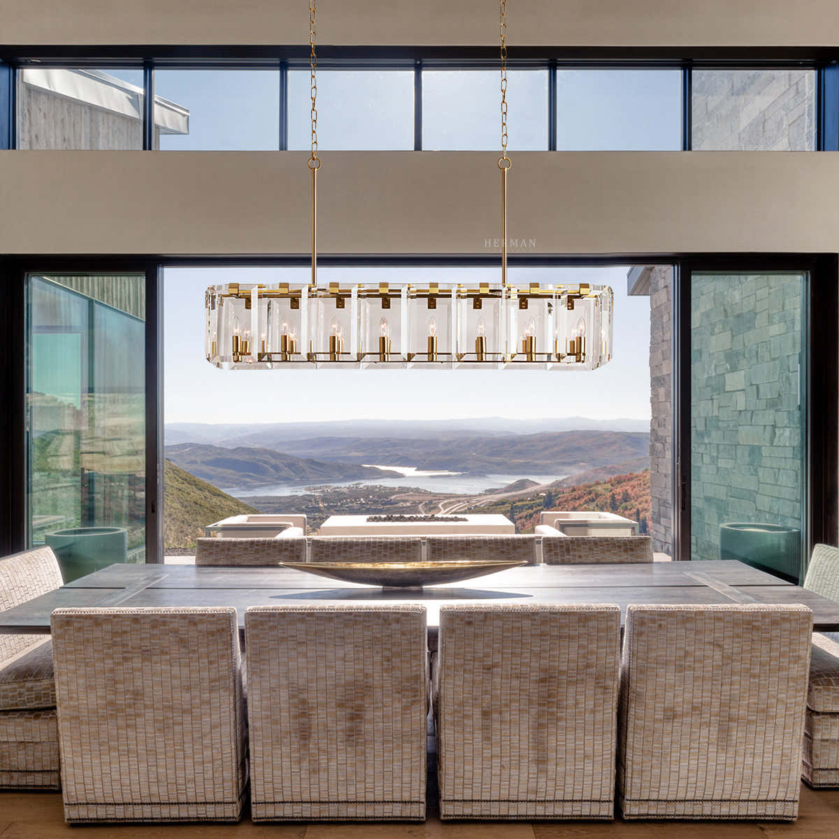 Amaya Rectangular Chandelier 40" 53"