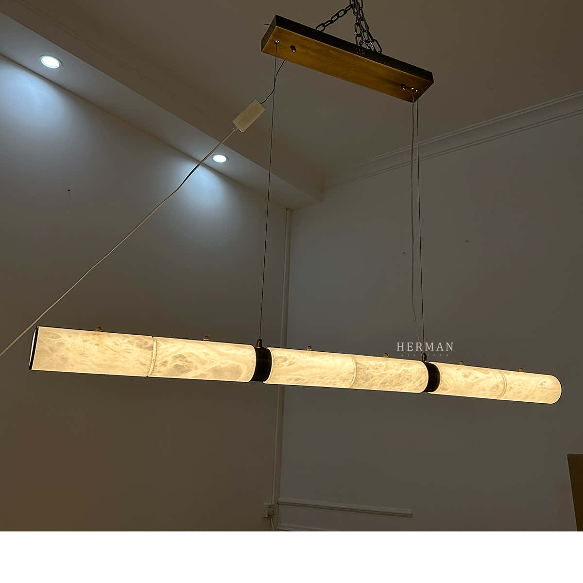 Alabaster Magnificence Art Linear Chandelier
