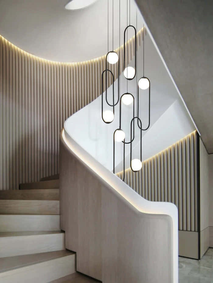 Luminous Modern LED Opal Glass Chandelier by Aurorae Lighting