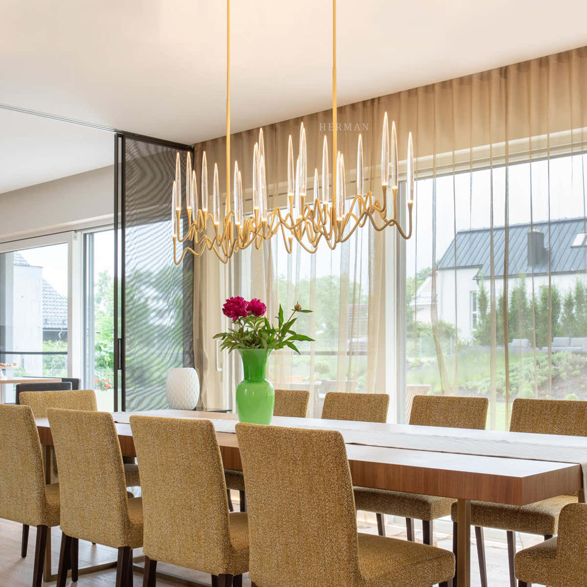 Pezzo Crystal Long Chandelier L78'' 59''  40''