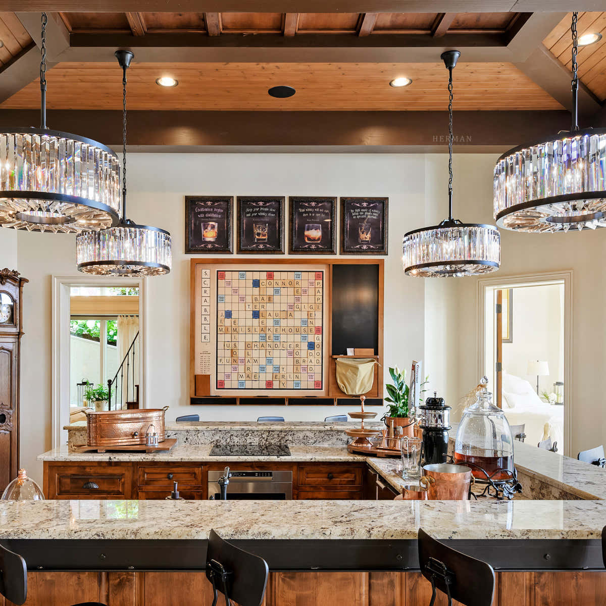 Lita Glass Round Chandelier