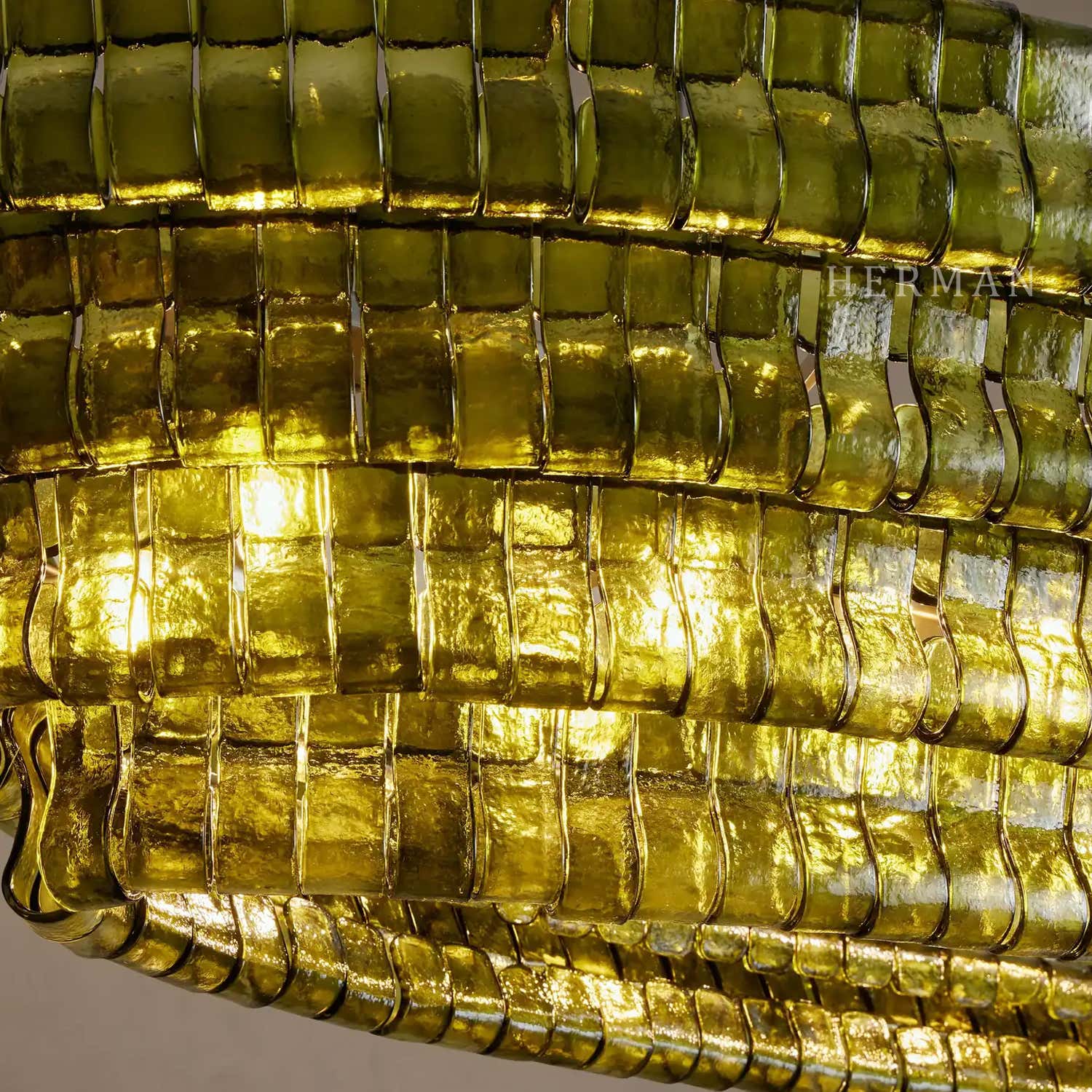Amor Ghiaccio Glass Oval Chandelier 54"W/65"W