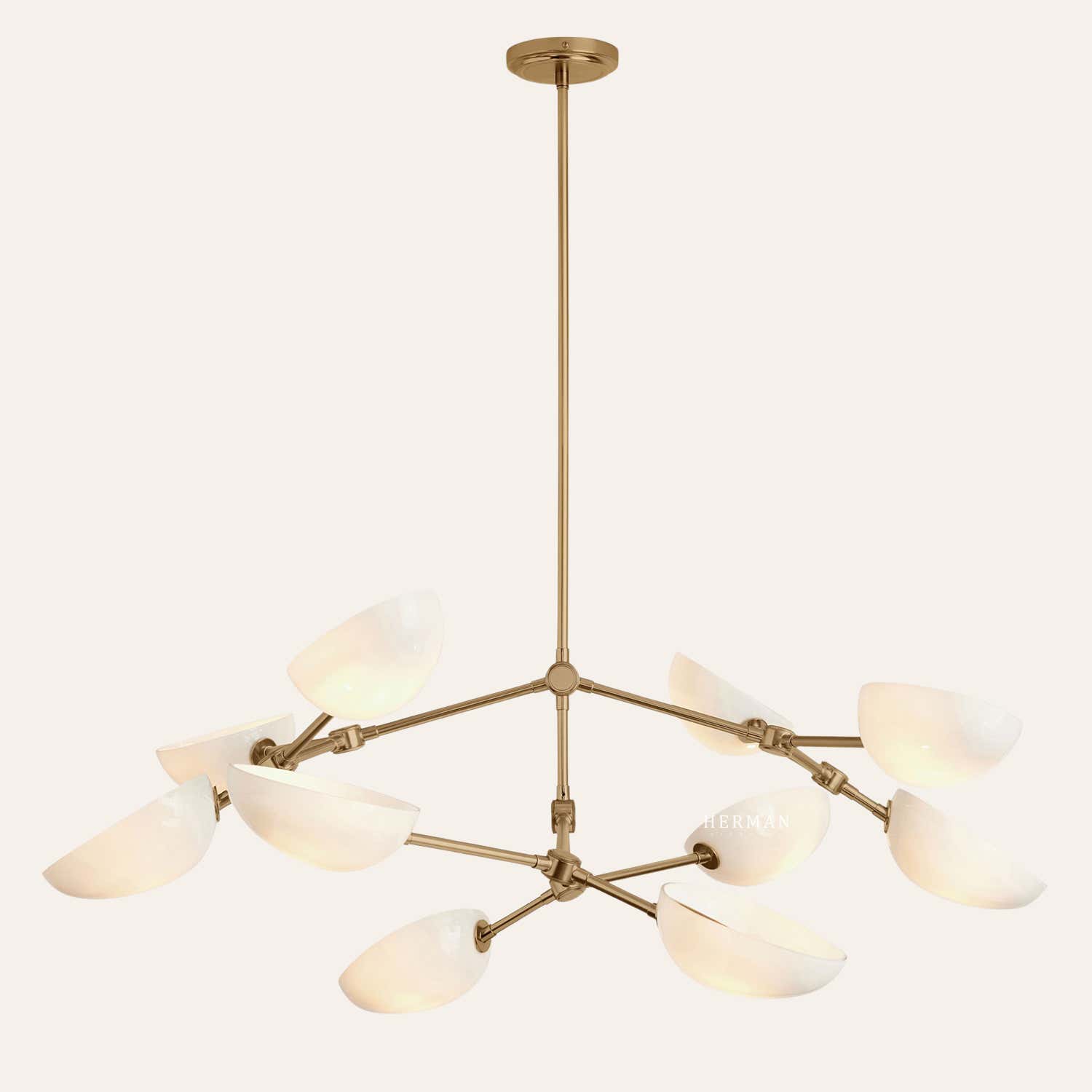 Argus glass Double Tier Chandelier 45" Width