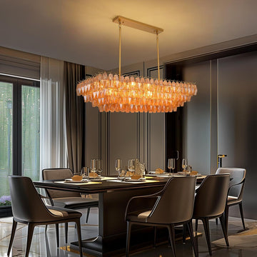 Modern Evelyn Glass Rectangular Chandeliers