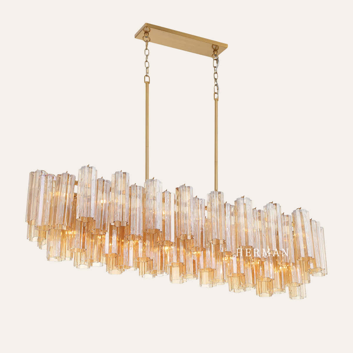 Addis Murano Glass Linear Chandelier 51"
