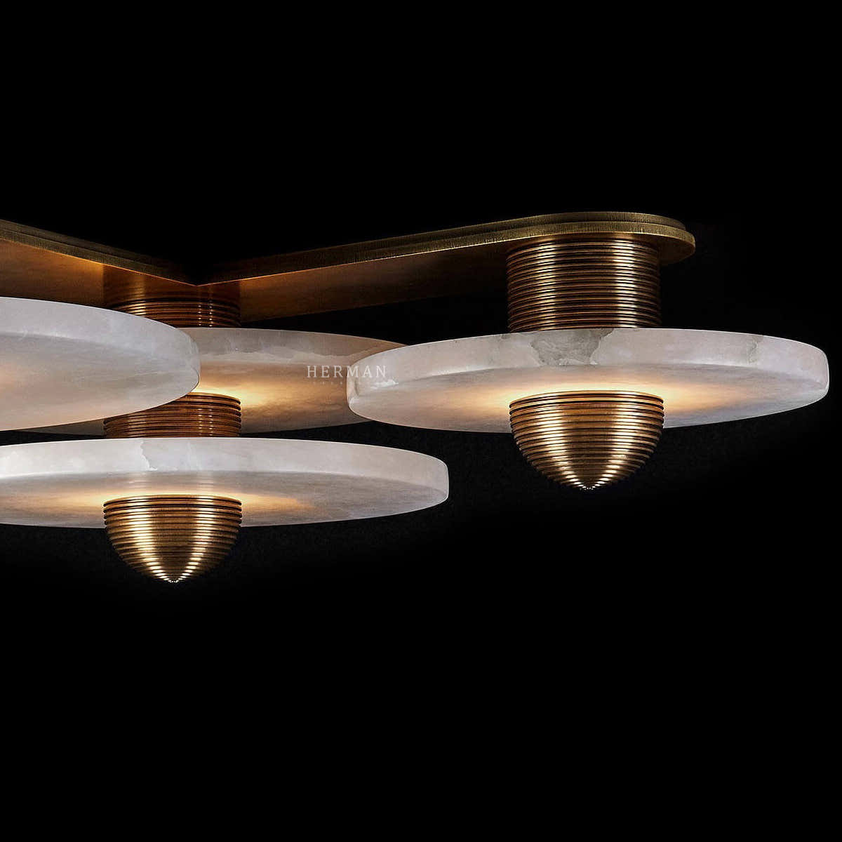 Median Alabaster Flush mount - 4 Surface