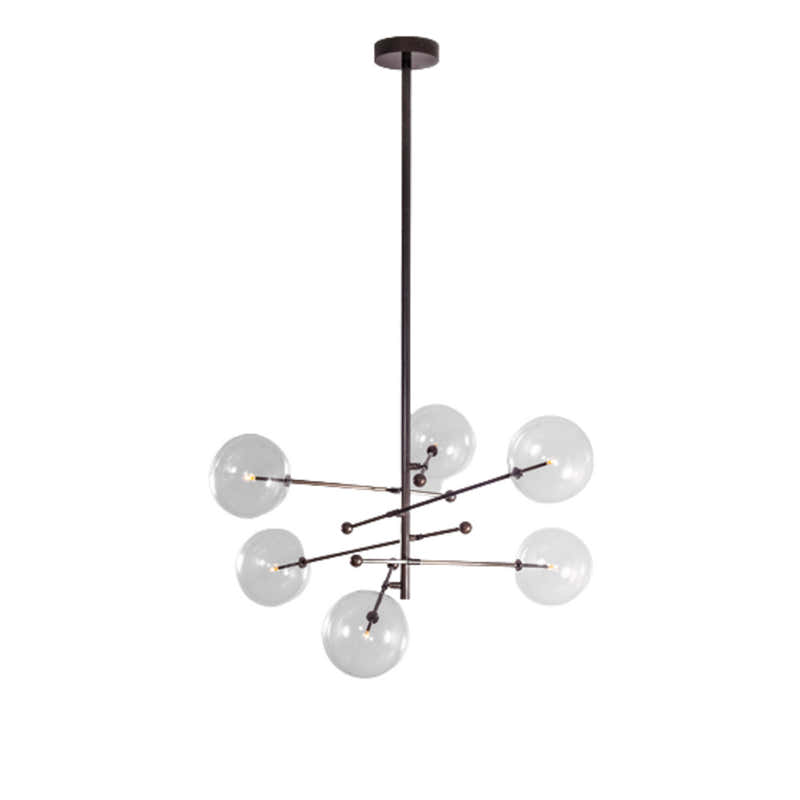 Aero Vertical Glass Globe Chandelier 6 - Light 55.63"
