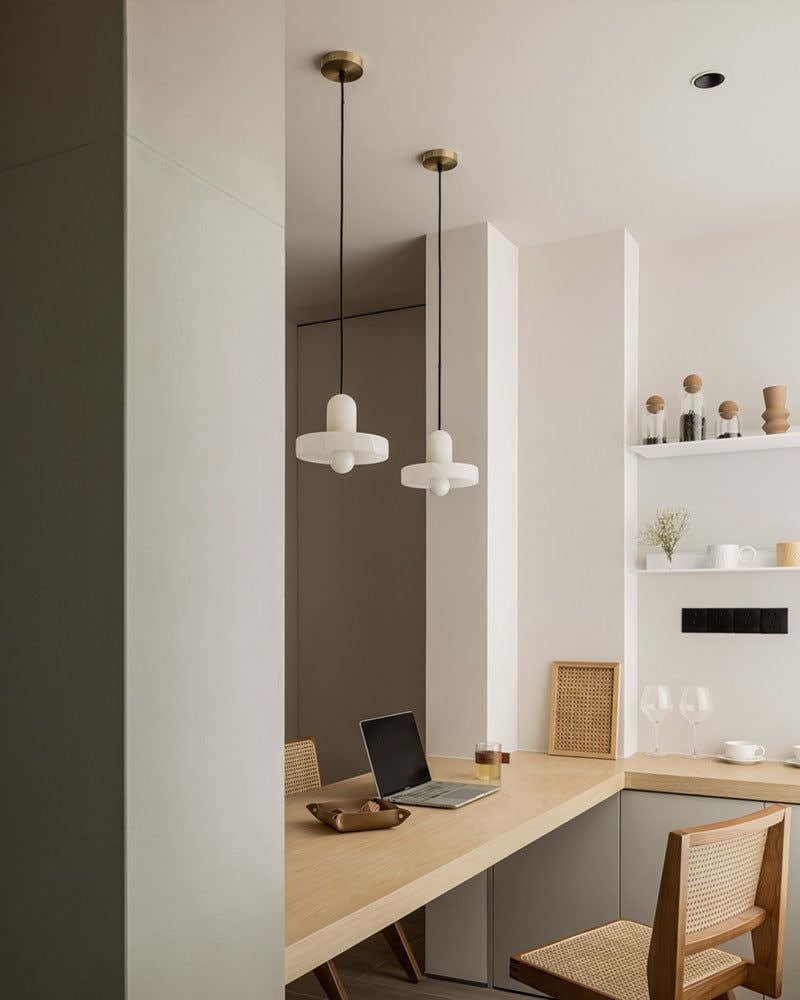 White Alabaster Kitchen Island Pendant Lamp