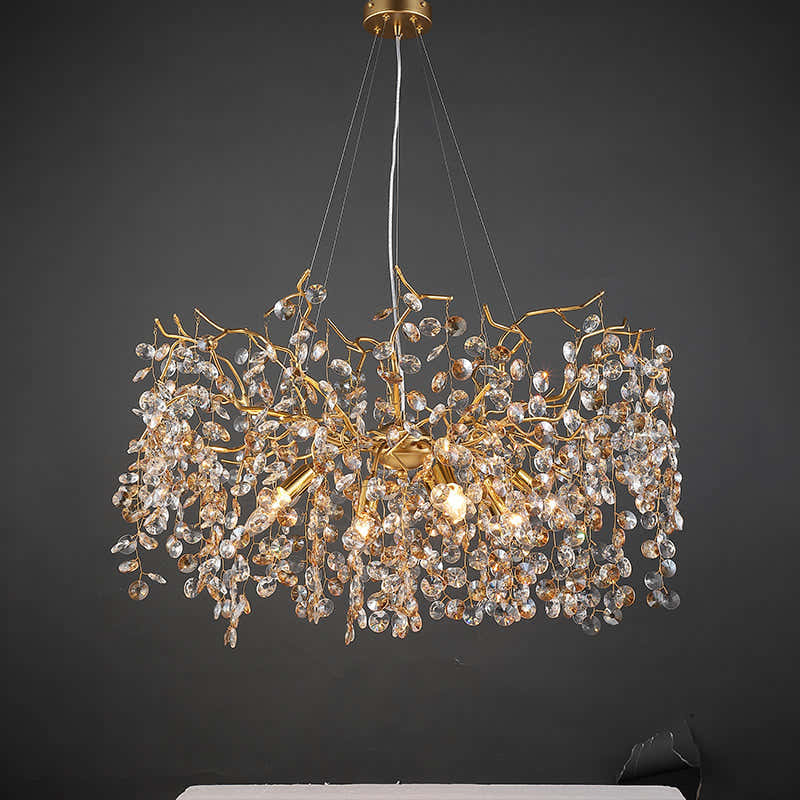 Modern Crystal Branch Chandelier for Foyer Entryway  31.5" D