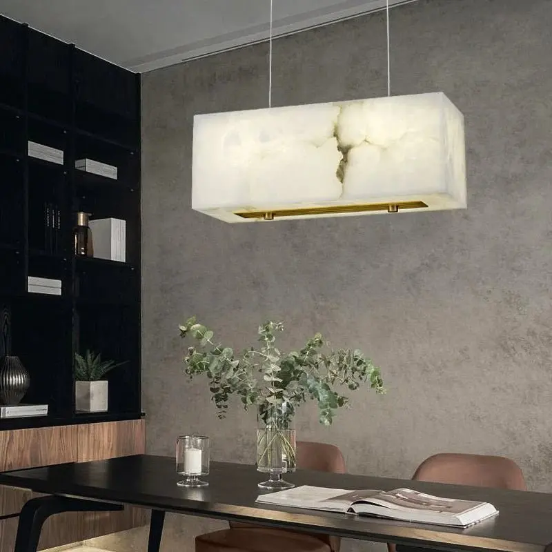 Alabaster Cuboid Dining Room Chandelier