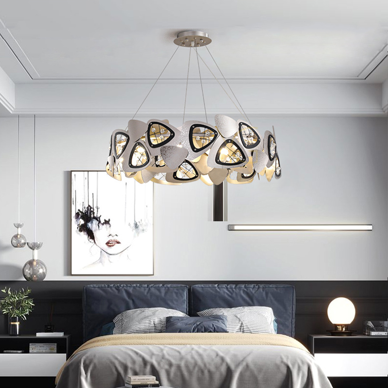 Contemporary Stainless Steel Round Chandelier