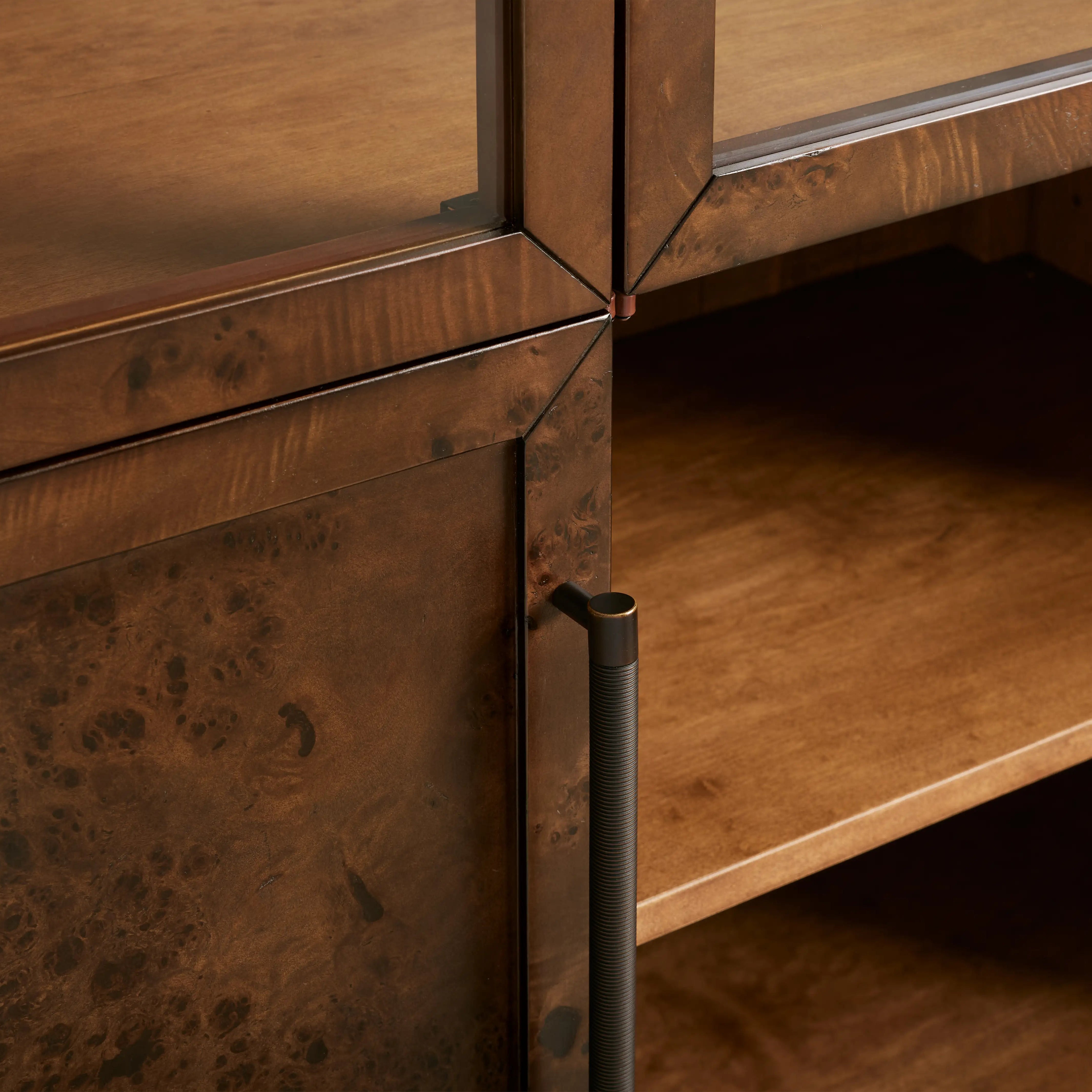 Hattie Burl Glass Cabinet