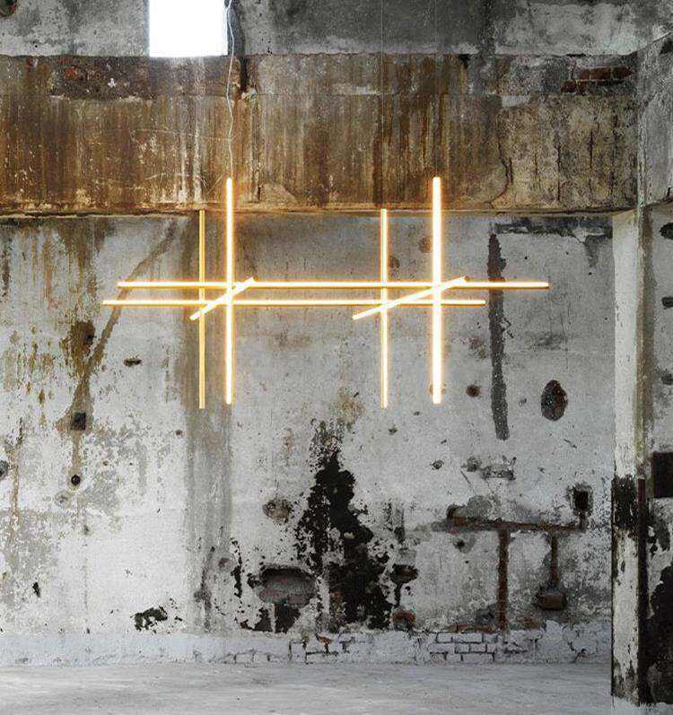 Crossed Aluminum Pendant Light Modern Designer High Ceiling LED Hanging Lights For Living Room Villa