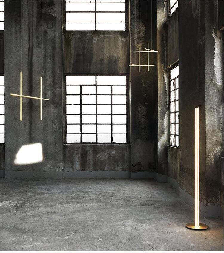Crossed Aluminum Pendant Light Modern Designer High Ceiling LED Hanging Lights For Living Room Villa