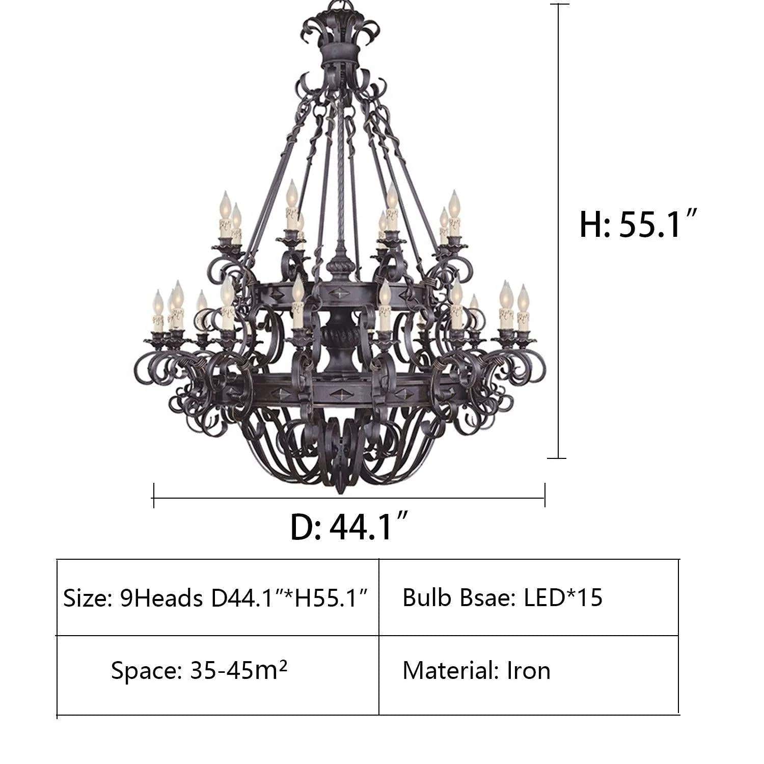 Vintage Iron Simple Candle Art Chandelier