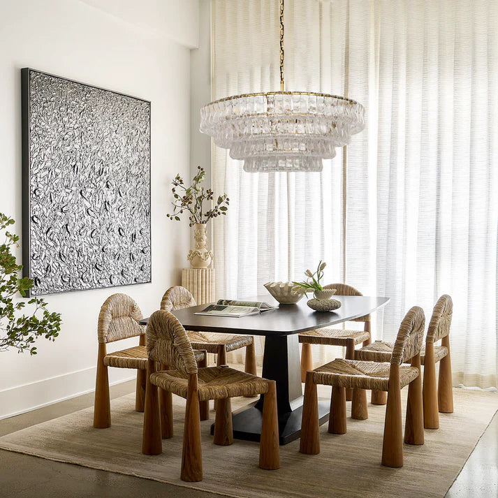 Amor 4-Tier Ghiaccio Glass Round Chandelier 36"