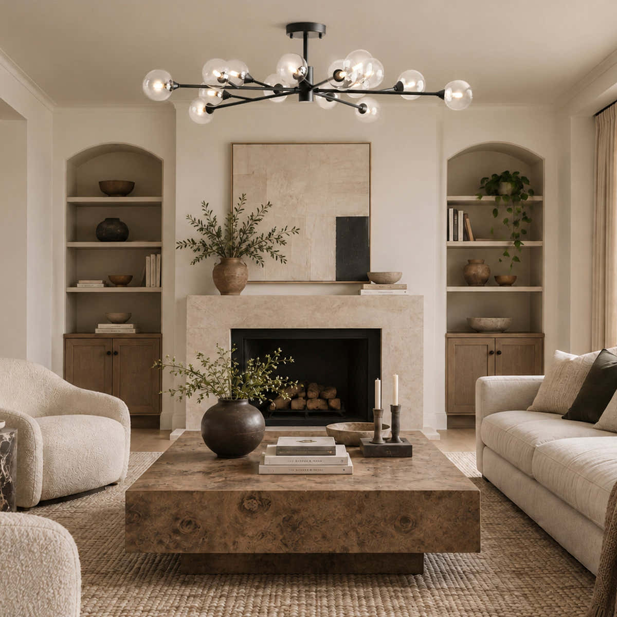 Apollo Glass Flush Mount 36" 47"