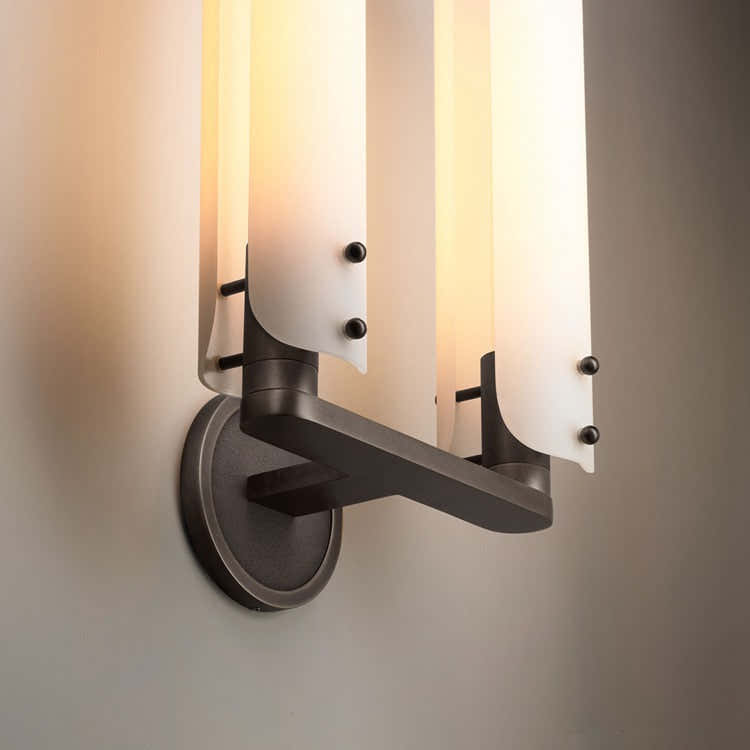 Ale White Shade 2-Head Wall Sconce 16"H