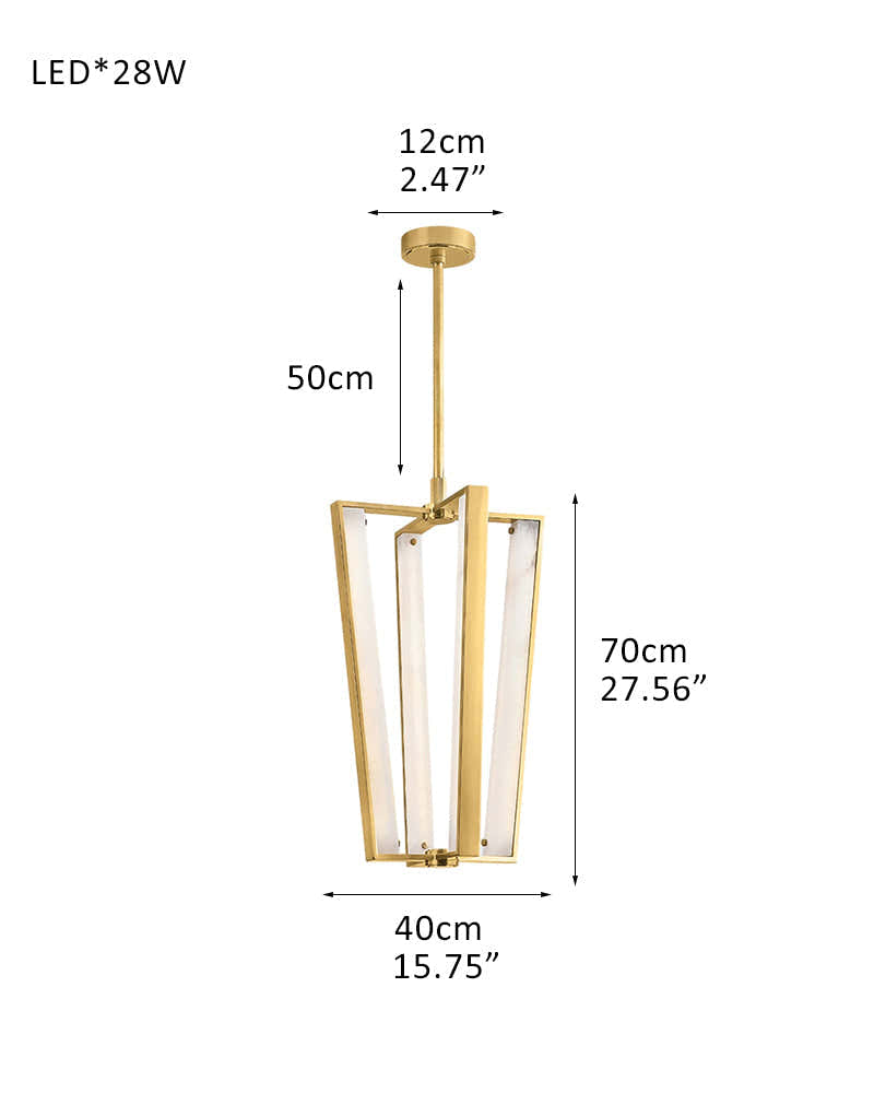 Aged Brass/Black LED Arm Edgemere Cage Collection Linear Pendants Light 16"
