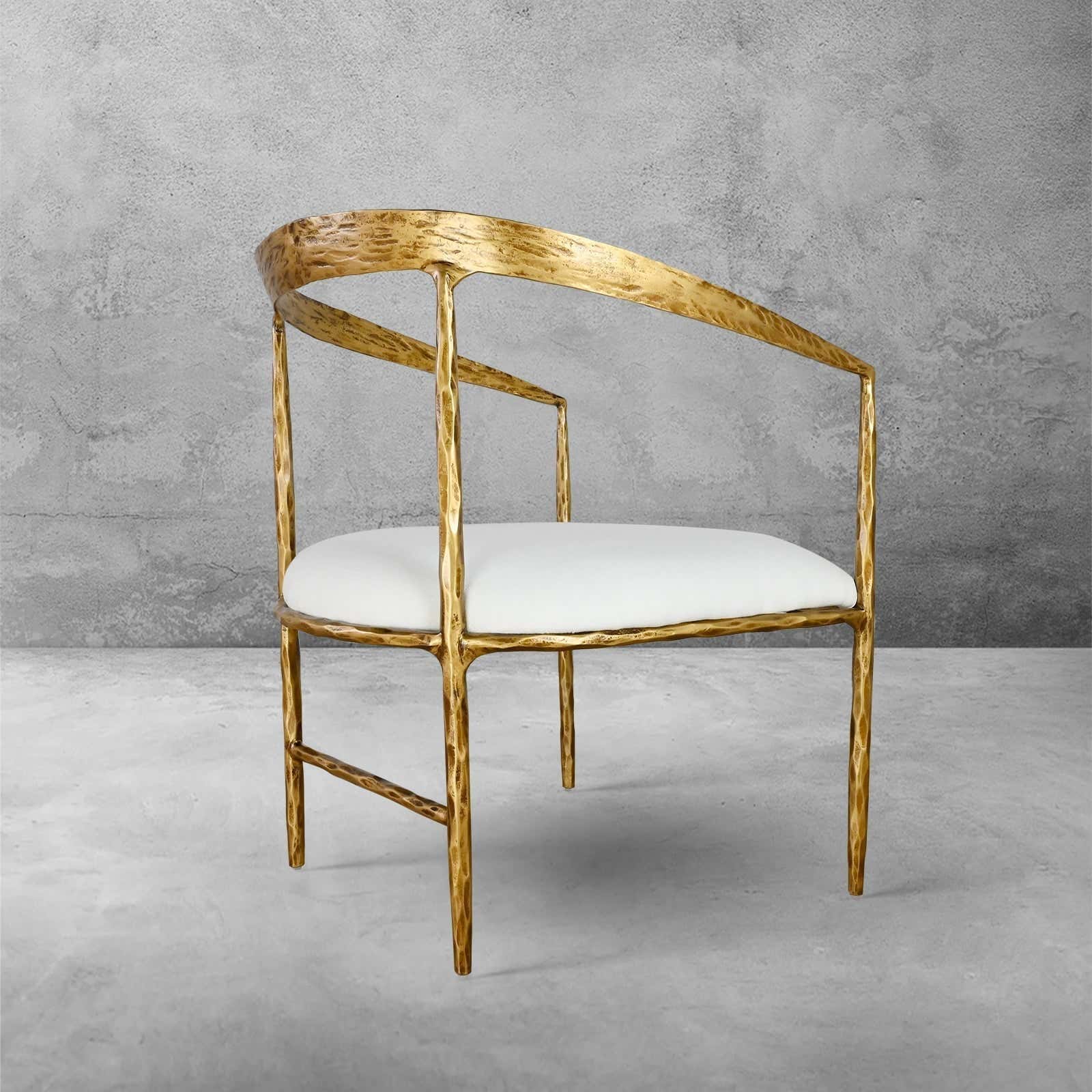 Hand-Forged Metal Curved Chair