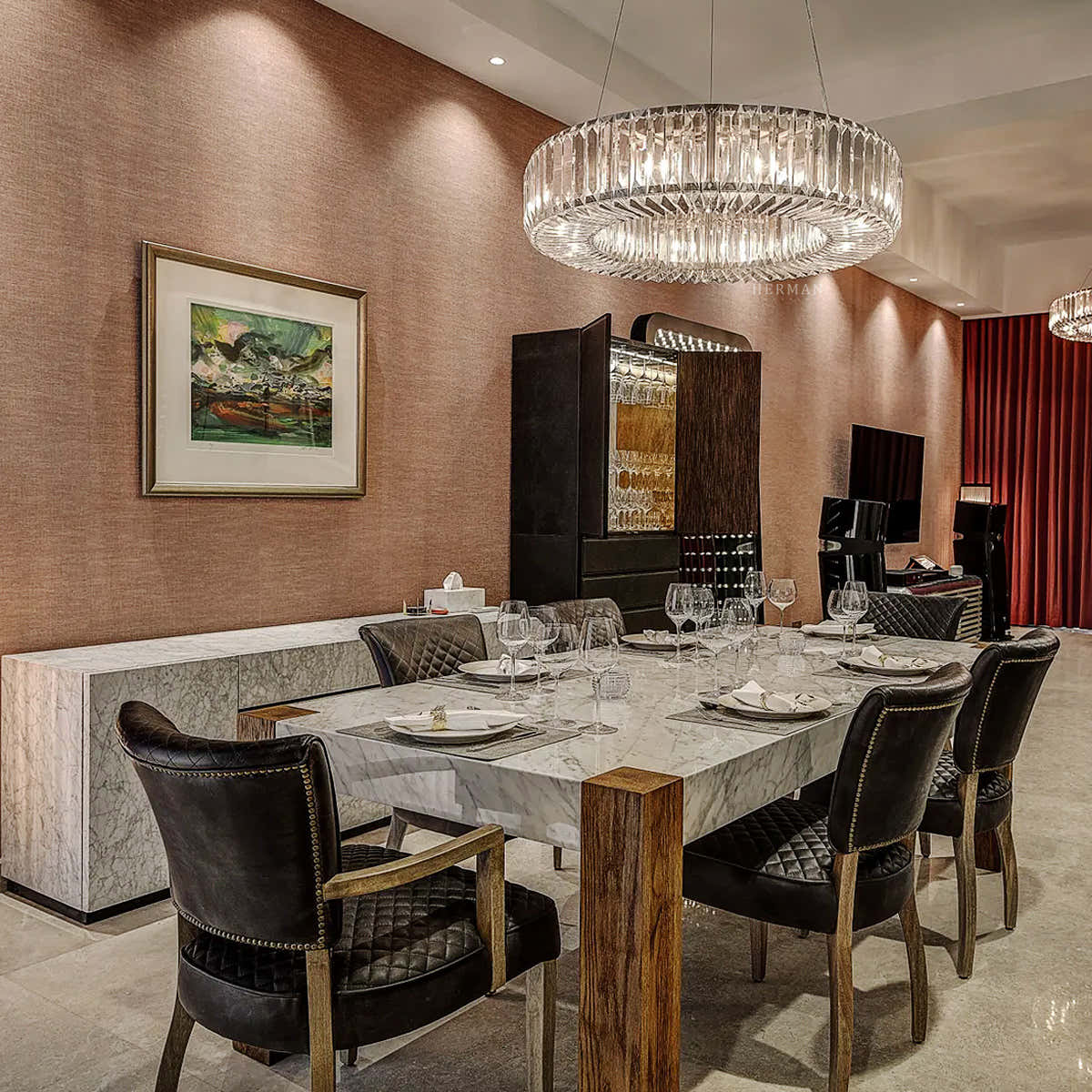 Lita Round Crystals Chandelier