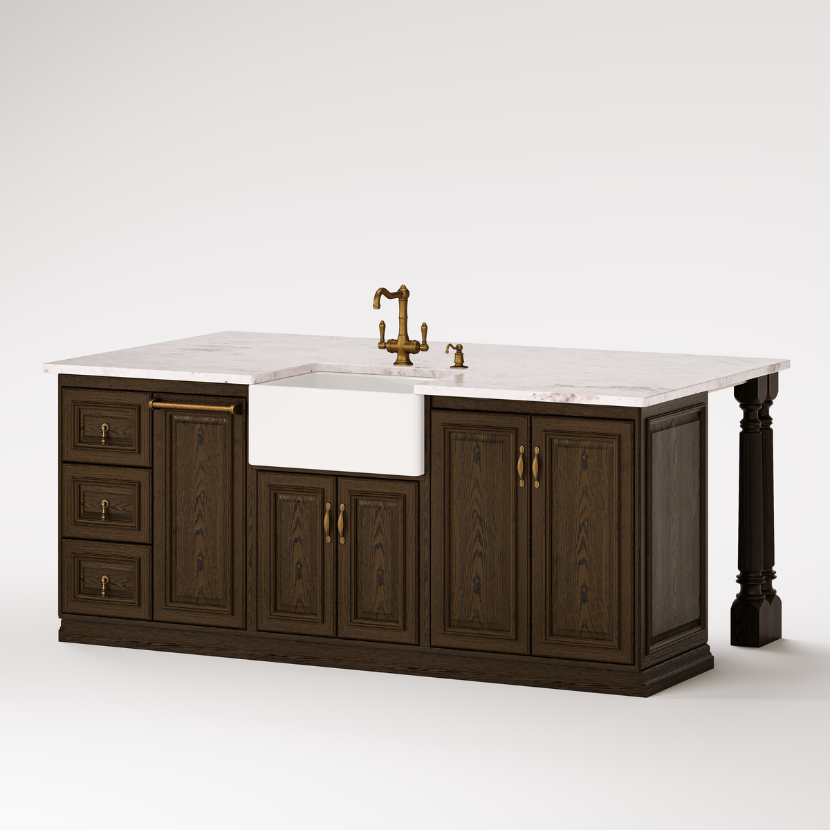 Custom Stone Kitchen Island