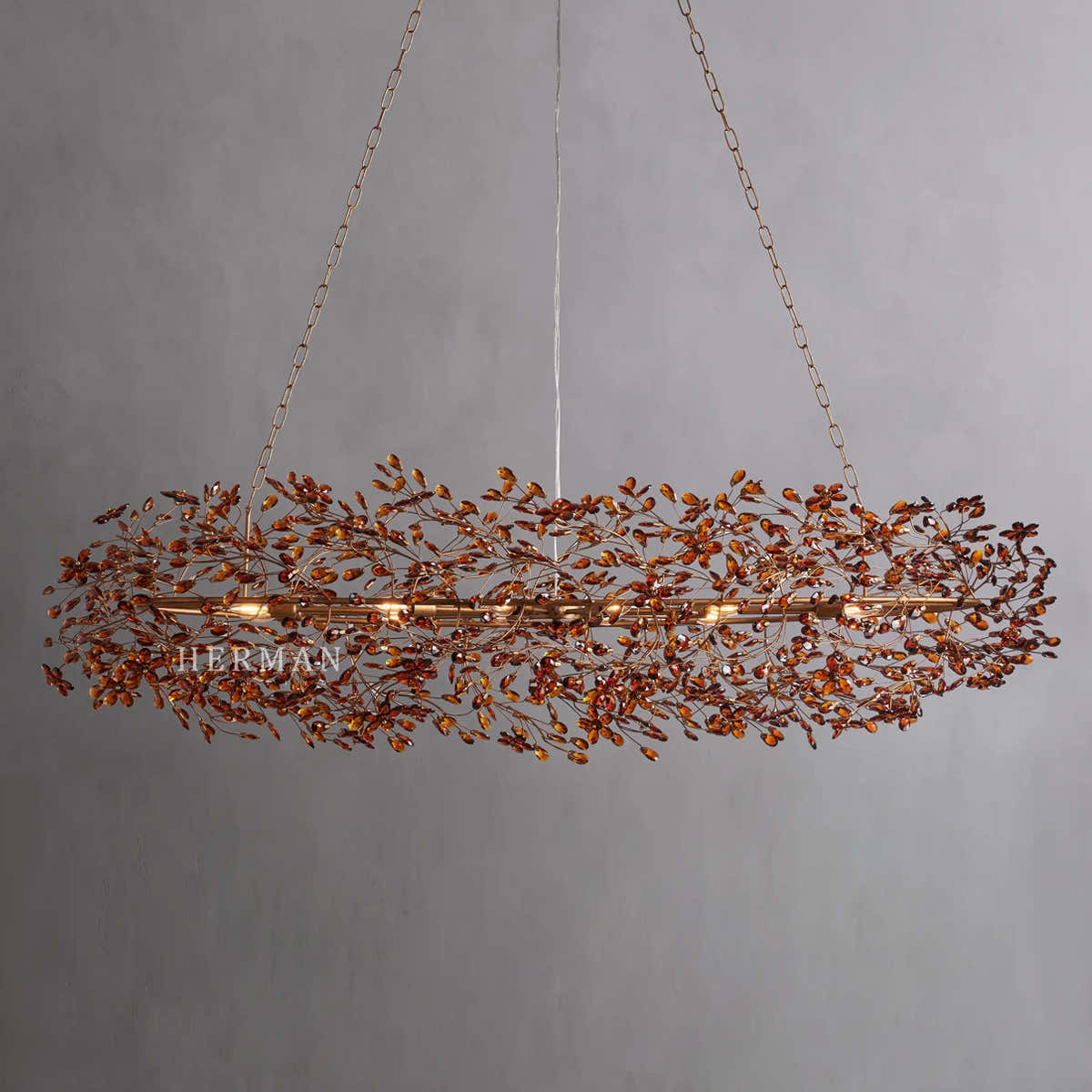 Fiore Colored Oval Chandelier 62" 74"