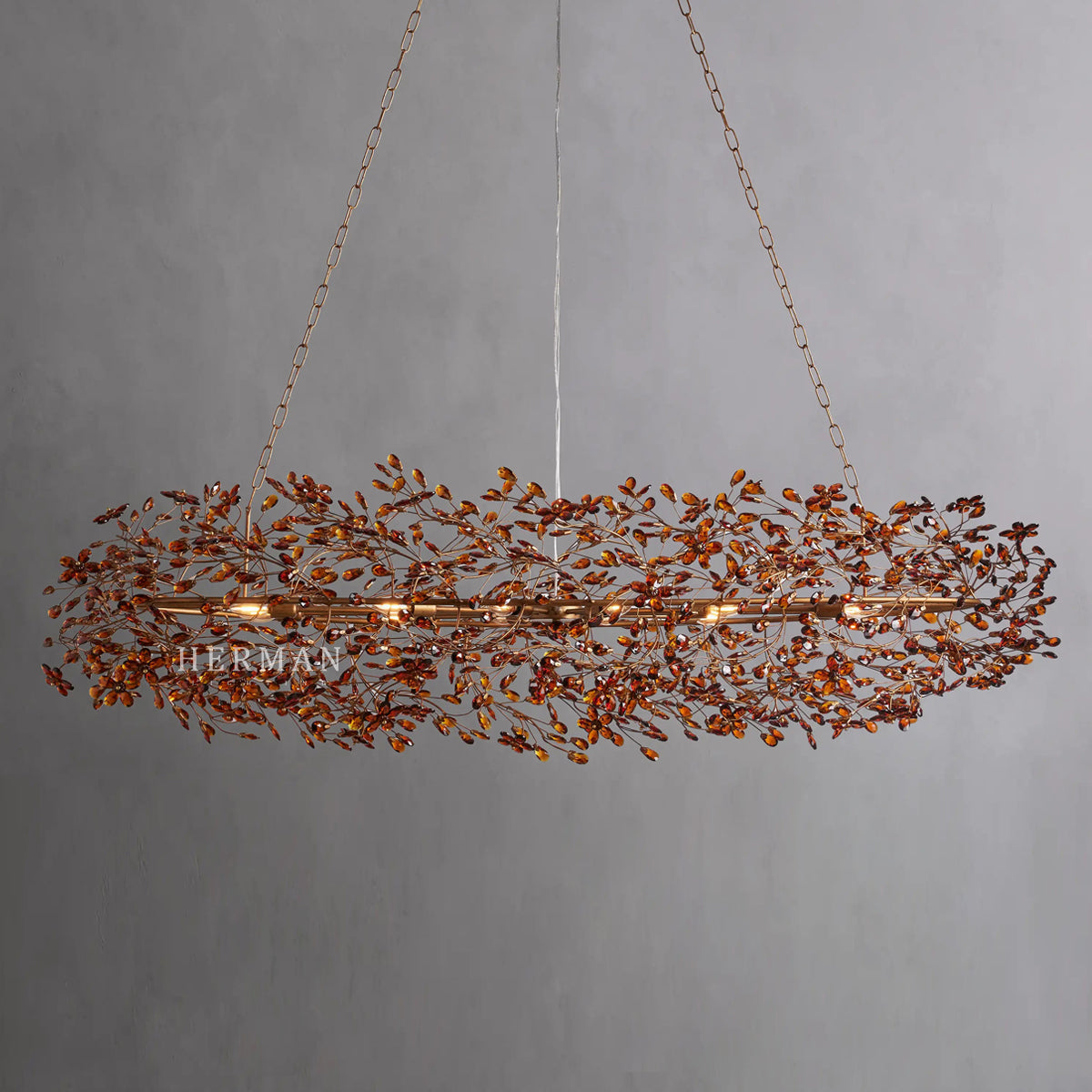 Fiore Colored Oval Chandelier 62" 74"