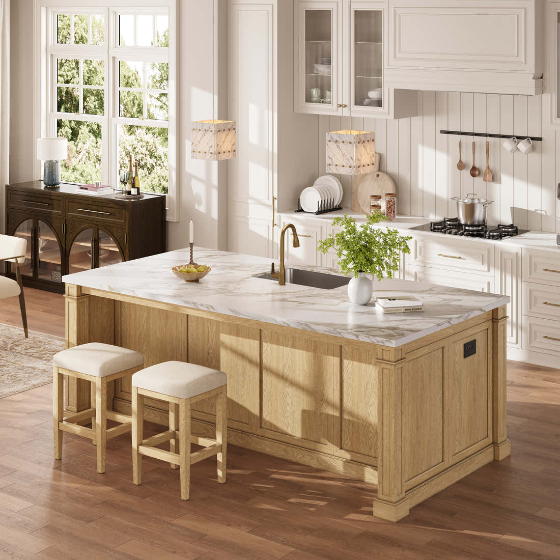 Custom Stone Kitchen Island