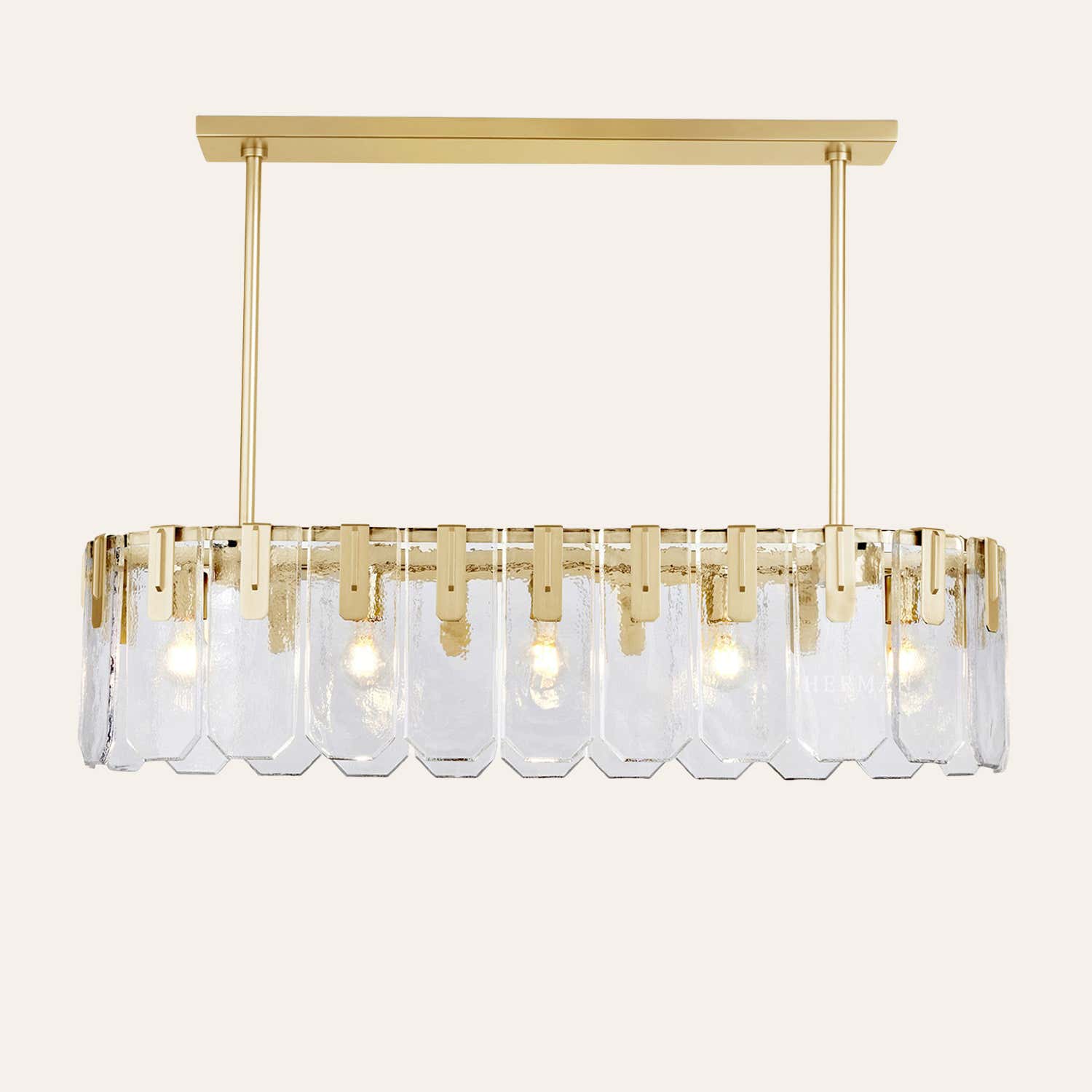 Nadia Glass Linear Chandelier 42" Width